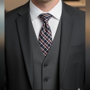 Abercrombie & Fitch Plaid Necktie Cotton Made In Korea